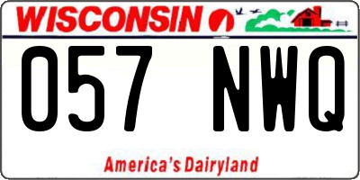 WI license plate 057NWQ