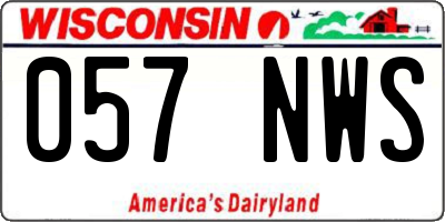 WI license plate 057NWS