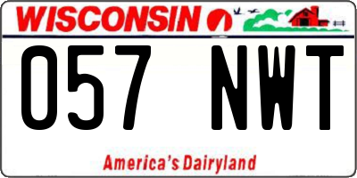 WI license plate 057NWT
