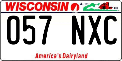WI license plate 057NXC
