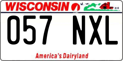 WI license plate 057NXL