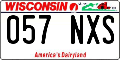 WI license plate 057NXS