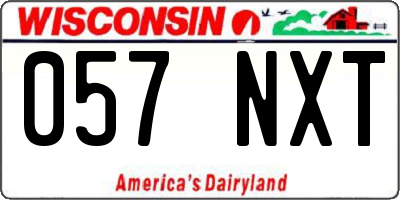 WI license plate 057NXT