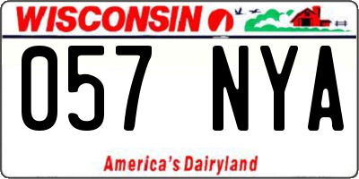 WI license plate 057NYA