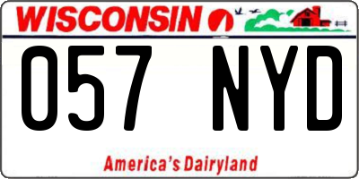 WI license plate 057NYD