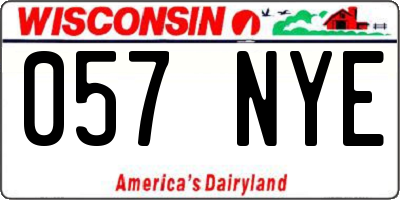 WI license plate 057NYE