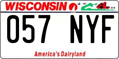 WI license plate 057NYF