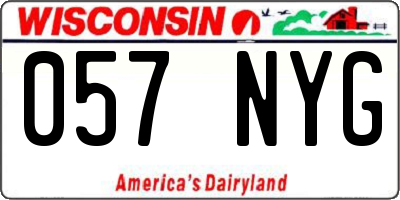 WI license plate 057NYG