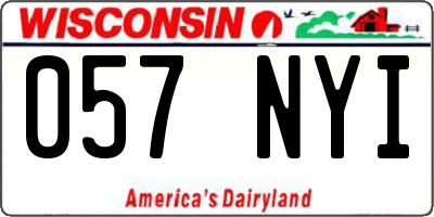 WI license plate 057NYI
