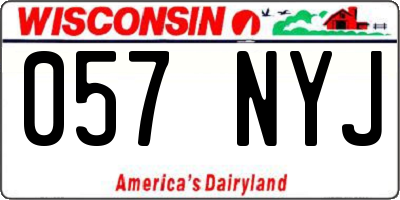 WI license plate 057NYJ