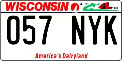 WI license plate 057NYK