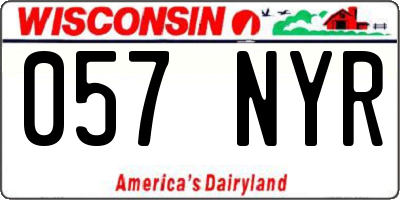 WI license plate 057NYR