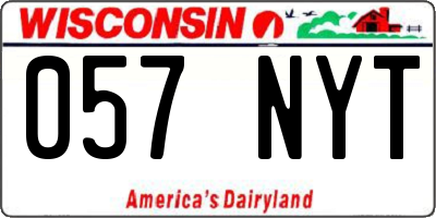WI license plate 057NYT