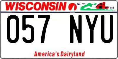 WI license plate 057NYU