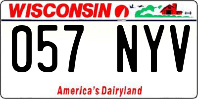 WI license plate 057NYV
