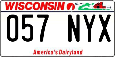 WI license plate 057NYX