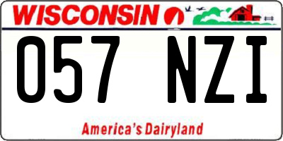 WI license plate 057NZI
