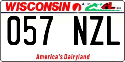WI license plate 057NZL
