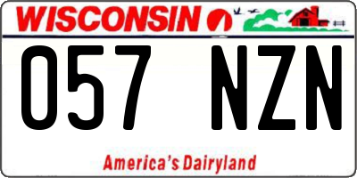 WI license plate 057NZN