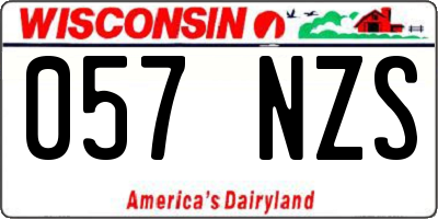 WI license plate 057NZS