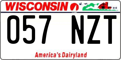 WI license plate 057NZT