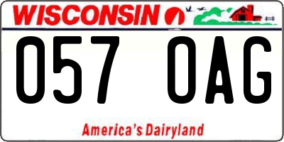 WI license plate 057OAG