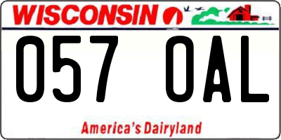 WI license plate 057OAL