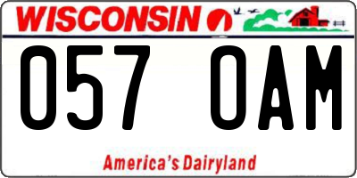 WI license plate 057OAM
