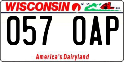 WI license plate 057OAP
