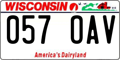 WI license plate 057OAV