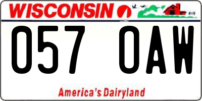WI license plate 057OAW