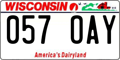 WI license plate 057OAY