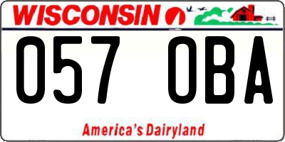 WI license plate 057OBA