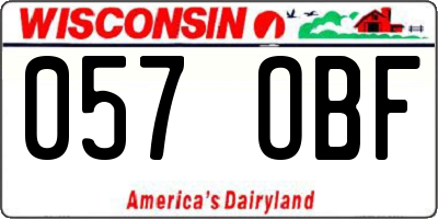 WI license plate 057OBF