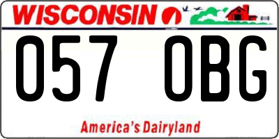 WI license plate 057OBG