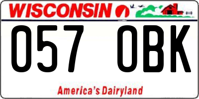 WI license plate 057OBK