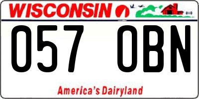WI license plate 057OBN