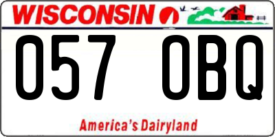 WI license plate 057OBQ