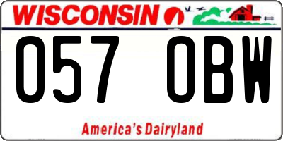WI license plate 057OBW