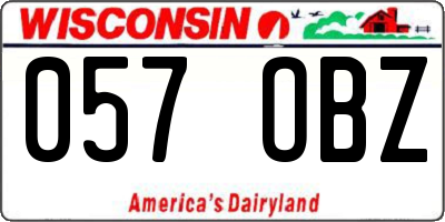WI license plate 057OBZ