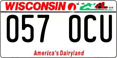 WI license plate 057OCU
