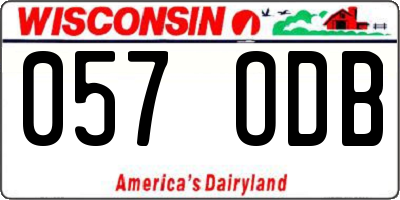 WI license plate 057ODB
