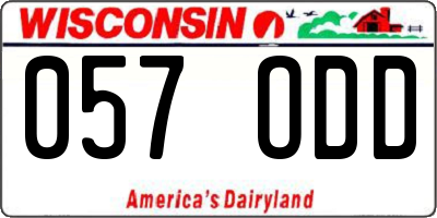 WI license plate 057ODD