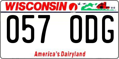 WI license plate 057ODG