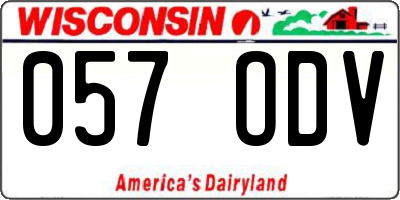 WI license plate 057ODV
