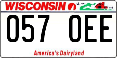 WI license plate 057OEE