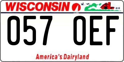 WI license plate 057OEF