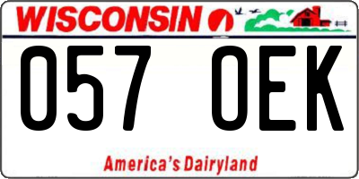 WI license plate 057OEK