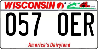 WI license plate 057OER