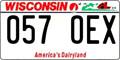 WI license plate 057OEX
